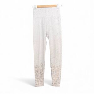 Buffbunny White Rose Gold Speckled Leggings | High Rise Medium Rose’